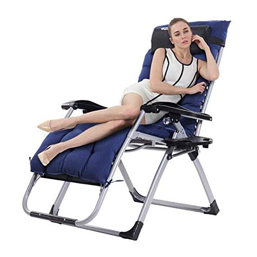 Chaise de bureau extra large zero gravite reglable avec coussin bleu pour un confort optimal - 6