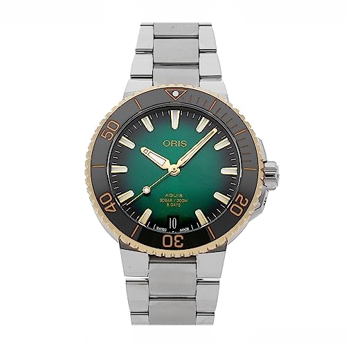 [�I���X] ORIS �A�N�C�X�f�C�g �L�����o�[400 41.5mm AQUIS DATE 18K�x�[�� �����Y �r���v �E�H�b�` �������� �_�C�o�[�Y �X�e�����X�X�e�B�[���u���X���b�g �O���[�������� �� 01 400 7769 6357-07 8 22