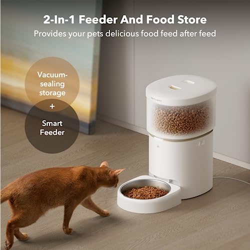 Petlibro Vacuum-Sealed Automatic Cat Feeders, 8L/34Cups Automatic Dog Feeder With 5G Wi-Fi, Automatic Cat Food Dispenser For Airtight Storage, Space Pet Feeder With 187Mm Large Food Tray For Cat & Dog #TOP3