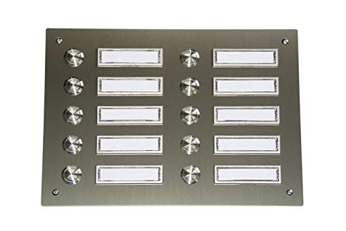 10 Fach Edelstahl Klingelplatte, Türklingel, Türstation, Edelstahlklingel