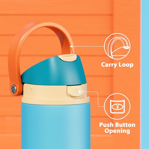 Image of 24 oz Insulated Water Bottle for Men: Meoky Stainless Steel Water Bottle with Straw and Spout Lid - Leak Proof, Cold for 24 Hours, Fits in Car Cup Holder, BPA-Free for Sports Travel, Summer Sweetness