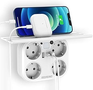 Redagod listwa zasilająca do gniazdka elektrycznego, 4 gniazda USB i 3 porty USB 3A, Wiele USB Ładowarka 7 w 1 4000W, wielofunkcyjne gniazdo do domu, biura podróży kompatybilne z telefonem, przenośnym