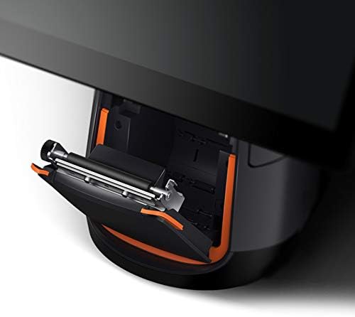 Close-up of the SUNMI T2 printer compartment with the cover open, showing paper roll insertion