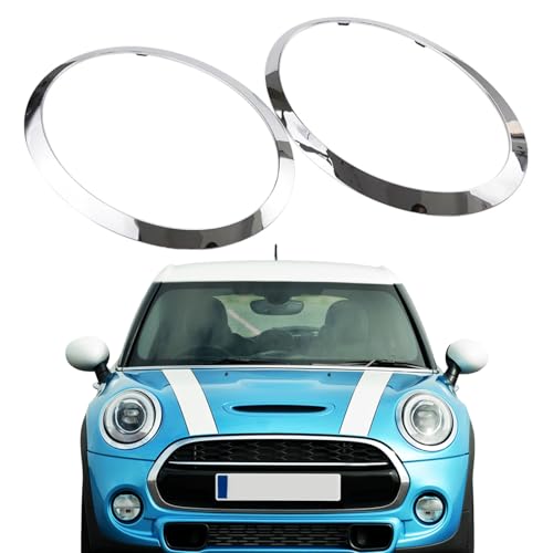 Tokenhigh Headlight Trim Ring Replacement Compatible with BMW Mini Cooper F55 F56 F57 2014–2021, Car Headlight Head Lamp Trim, Headlamp Bezels Cover Trim, Right Left Head Lamp Light Ring Bezel