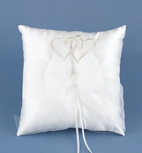 Weddings White Linked At The Heart Pillow (Pack Of 1)'