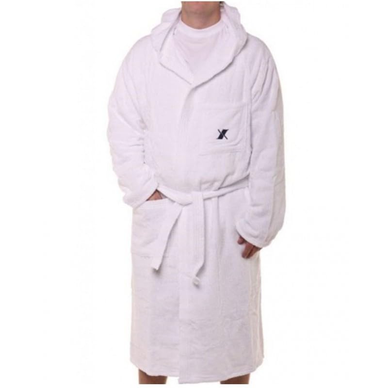 Peignoir éponge de coton grandes tailles homme femme, Blanc, XXXL