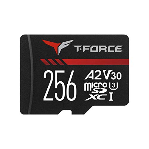 TEAMGROUP T-Force A2 256GB ゲーミング microSDXC U3 V30 4K 高速フラッシュメモリーカード IOPS 4000/2000 スイッチ、Androidスマートフォン用 TTUSDX256GIV30A202 (読み取り/書き込み最大100/90MB/s)