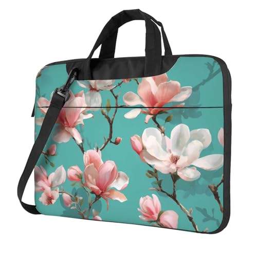 Maletín para portátil con patrón Magnolia rosa 15.6 pulg impermeable miniatura 1