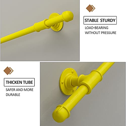 Rambarde d'escalier en fer jaune de 2 m avec supports pour villa