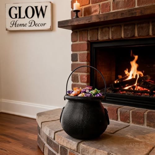 3 Inch Black Witch Cauldron Halloween Candy Bucket for Halloween Party - image 4