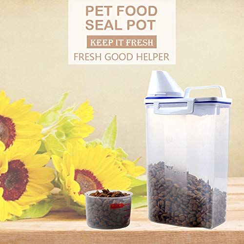 Baisyne Pet Food Storage Container with Measuring Cup, 2lb/2.5L, Pour Spout for Small Dog Cat Bird Turtle, Waterproof… - Image 5