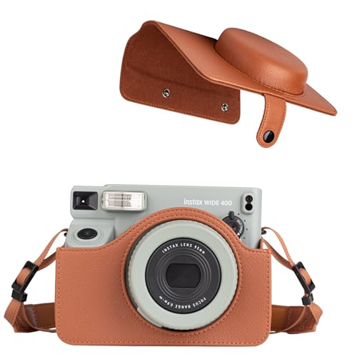 Funda protectora para cámara Fujifilm Instax Wide 400 retró marrón miniatura 1