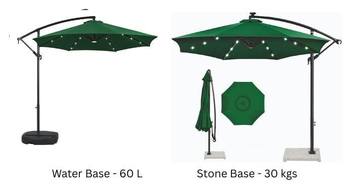Image of Invezo Garden Umbrella LED Side Pole Round Outdoor Patio Umbrella (9ft diameter) Patio outdoor /Big Size Outdoor /Balcony Umbrella.