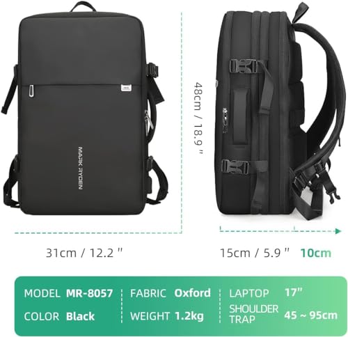 Mark Ryden Business Rucksack erweiterbar 25L-40L für 17,3 Zoll Laptops