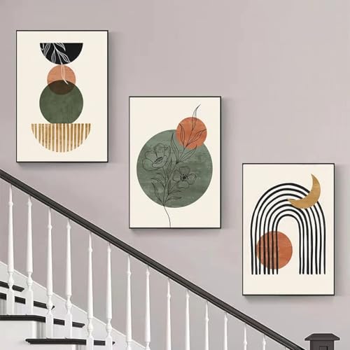Impressions de plantes géométriques abstraites aux teintes intenses pour toile murale