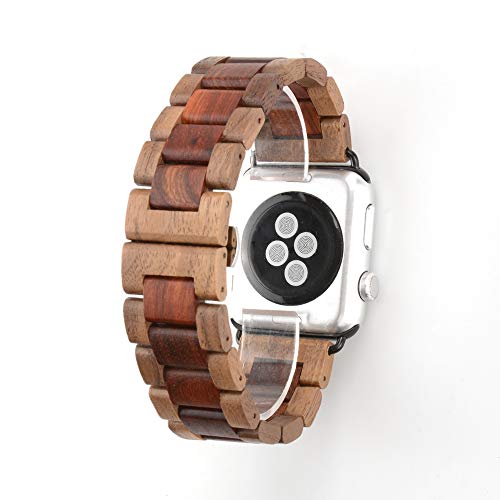 Kinobo Wooden Apple Watch Band — Walnut & Sandalwood, 42/44/45mm — view 4