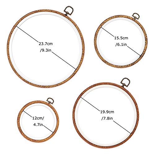 Embroidery Hoops 4 Pieces, Useekoo Rubber Plastic Cross Stitch Hoop Set,Embroidery Kit for Sewing/Art/Hanging/Craft,4pcs - Thumbnail 6