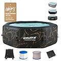#WEJOY Portable Hot Tub61X61X25 Inch Air Jet Spa 2-4 Person Inflatable Octagon Outdoor Heated Hot Tub Spa with 120 Bubble Jets