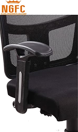Image of NGFC Breathable Mesh Executive Chair with Padded Seat and Flip-Up Arms (Black, Pre-Assembled)