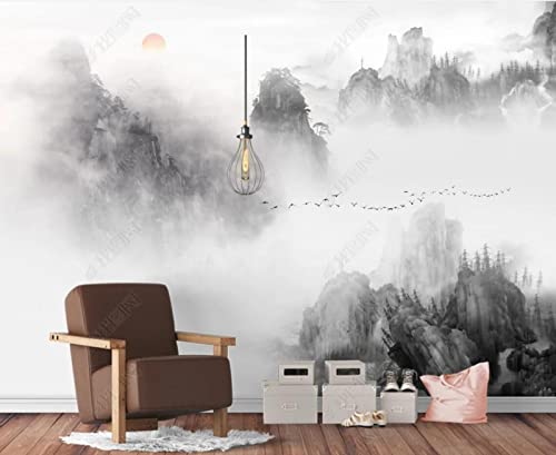 Tapeten Fototapete 3D Effekt Tintenlandschaft Und Vögel Wandbilder Tapete Wandtapete Für Schlafzimmer Wohnzimmer Sofa Tv Hintergrund Wanddekoration Cover