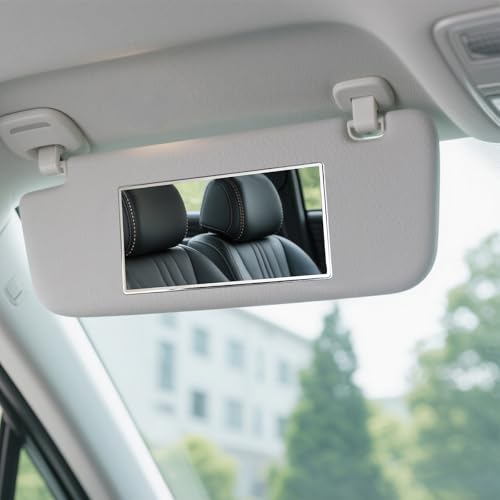 Ztolbriy Miroir de Maquillage HD pour Pare-Soleil Auto – Miroir Cosmétique Auto-Adhésif en Acier Inoxydable | Universel & Portable | Image Claire Sans...