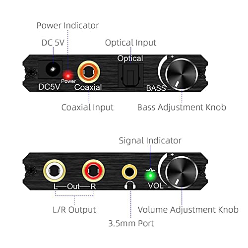 Convertidor de audio digital a analógico con regulación de graves para optimizar tus altavoces 5