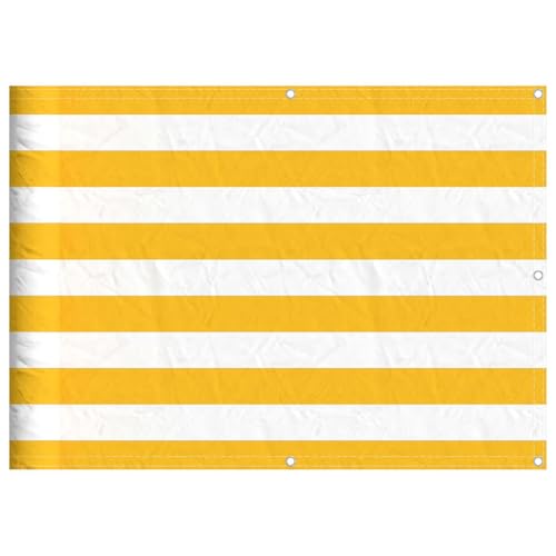 vidaXL Balkon-Sichtschutz Gelb und Weiß Gestreift 75x800 cm, Balkonsichtschutz, Balkonbespannung, Balkon Windschutz, Sichtschutz, Balkonverkleidung