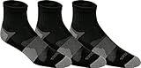ASICS Quick Lyte Cushion Quarter Sock (Pack of 3), Large, Black