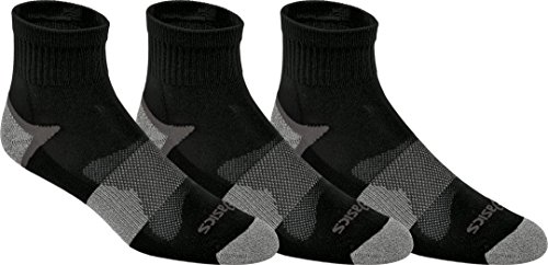 ASICS Quick Lyte Cushion Quarter Sock (Pack of 3), Large, Black