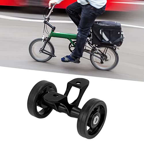 Zunate Easywheel Double Rear Wheels For Brompton Folding Bike, Bike Mudguard Extension Roller Assembly, Aluminum Alloy (Black) #TOP4