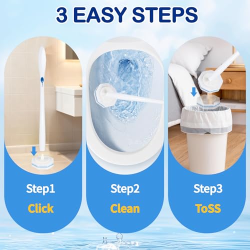80 Count Disposable Toilet Brush Refills for Clorox, Compatible with Most Toilet Brush Refill System, 5X Cleaning Power Scrubber Refill,360° Efficient Cleaning, No Falling Apart by Shu Yuan - Image 7