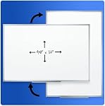 Mead White Board 48" x 36", Magnetic Dry Erase Whiteboard for Wall, White/Silver (SM85357)