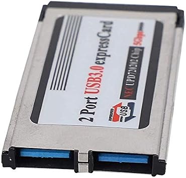 High-Speed Dual 2 Port USB 3.0 Express Card 34mm Slot Express Card PCMCIA Converter Adapter for Laptop Notebook, Silver, 447742