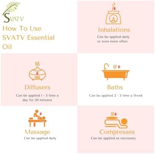 Miniatura 6 de SVATV Aceite esencial de geranio, aceites de aromaterapia de grado terapéutico, aceite de fragancia para difusor, yoga, masaje y cuidado personal de