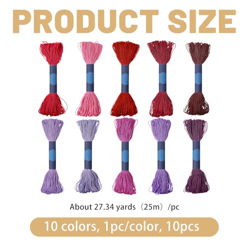 Hilos de Sashiko 100% Algodón 10 piezas 25 m cada uno miniatura 2