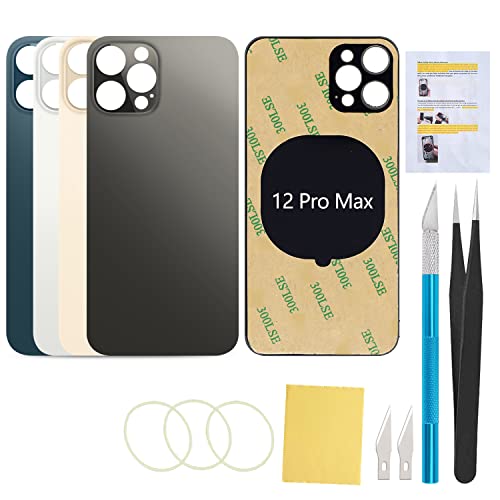 UooFide Rear Back Screen Glass Replacement Compatible with iPhone 12 Pro Max 6.7-Inches All Carriers (Graphite)