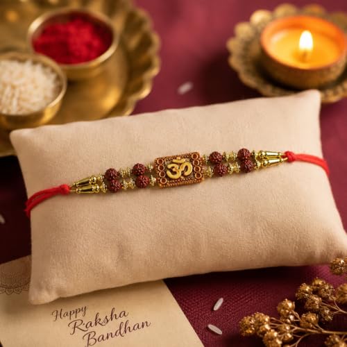 Image of CraftVatika Om Rakhi with Gift Combo Set for Brother Boy, Men, Designer Om Rakhi Combo for Brother Man, Rakhis for Rakshabandhan, Designer Rakshasutra Raki for Raksha Bandhan Festival Raakhee