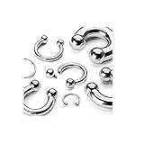 Internally Threaded 316L Surgical Steel Horse Shoes with Balls (Sold Individually)