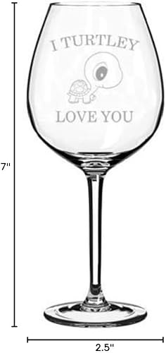 Vista 2 de Copa de vino I Turtley Love You Turtle Tortoise (10 oz)