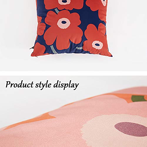 Coussin de siège en linge de coton premium rouge carré 70x70cm