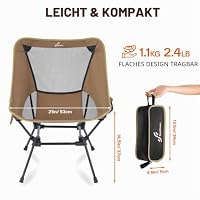 Sportneer Campingstuhl Faltbar Camping Stuhl Tragbarer Campingstühle 150Kg Faltstuhl Ultraleichter Packmaß Kleiner Klappstuhl mit Tragetasche für Picknick, Outdoor, Wandern – Ansicht 3