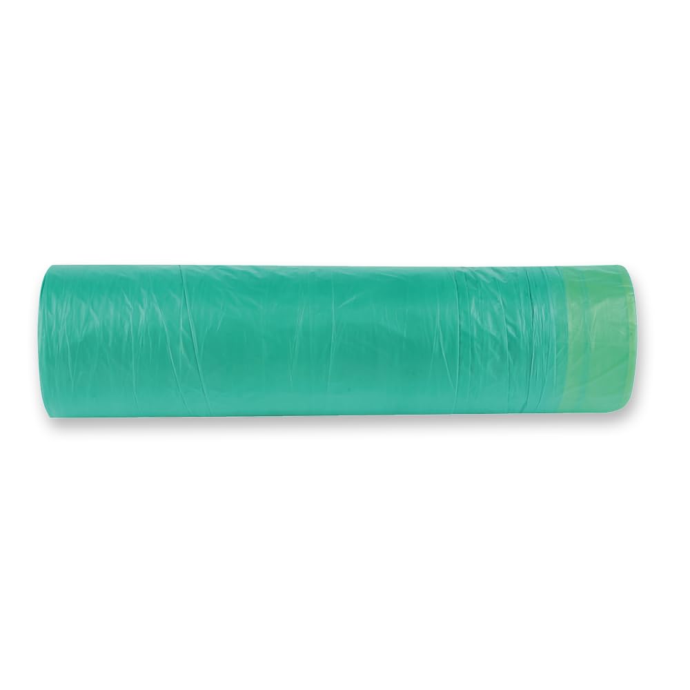 560 Stück, Abfallsäcke, FRANZ MENSCH, 60 l, grün-gelb, HDPE, Zugband, Rolle | 64 x 71 cm, Müllbeutel, Müllsäcke, Mülltüten, trash bags, Mülltonnen, Haushalt, Gewerbe, Reinigung