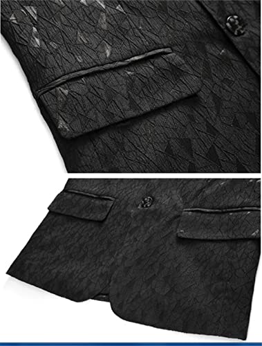 Herren Jacquard Anzug Klassisch Business Hochzeit Bankett Party Kleid Blazer und Hose – Bild 8