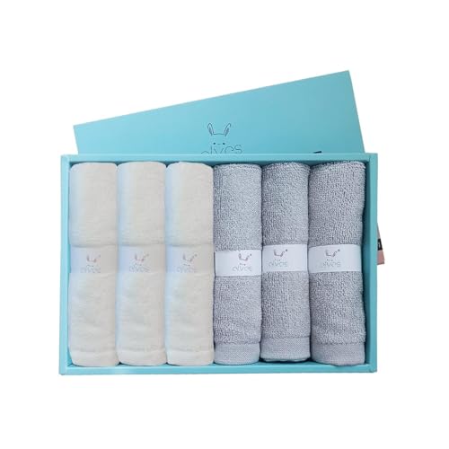 Image of elves Bamboo Viscose Face Cloth - Soft Washcloths for Baby & Adult Sensitive Skin- Organic Wash Clothes 10'' x 10'' - Reusable Makeup Remover Face Towel - 6pcs (Grey&White)