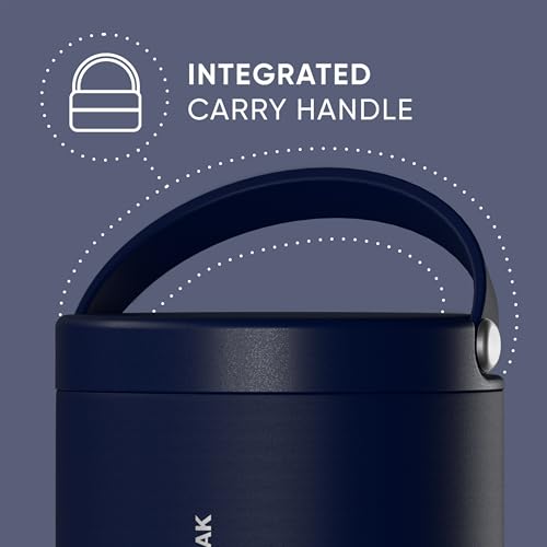 Image of Hydrapeak 18oz Stainless Steel Vacuum Insulated Food Jar Kids for Hot and Cold Food, Wide Mouth Leak-Proof Soup Adults, 10 Hours 16 (Navy) (HP-Foodie18)