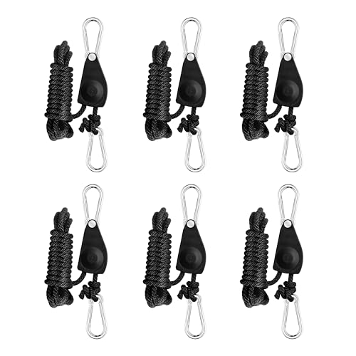 HealSmart 6Pcs 1/4 Kayak Tie Downs Rope Canoe Bow And