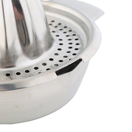 axentia Presse-agrumes Manuel en Acier Inoxydable de Haute Qualité, Presse-citron avec Réservoir, Capacité env. 200 ml, env. 16, 6 x 13, 6 x 9, 5 cm, Argenté – Image 6