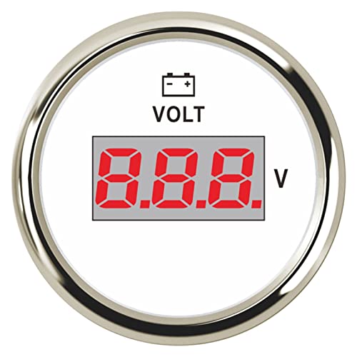 SENEHGMLP(売店) キャラバントラックのための12-24Vマリン電圧計52mmデジタルボルトゲージ8-32ボルトメーターゲージ テレビヨットボート自動電圧計 自動車用電圧計(WS-8-32 V)