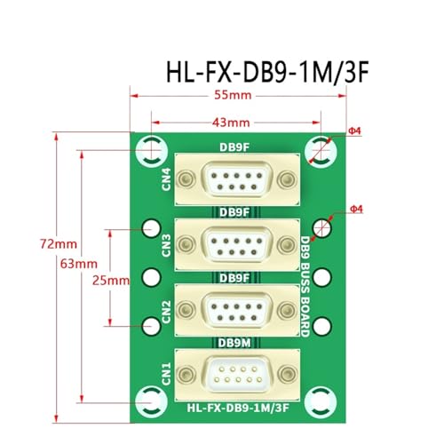 Module d'interface DB9 mâle femelle pour rail DIN et panneau avec support - 4