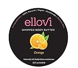 Ellovi All-Natural Luxuriously Whipped Body Butter - Orange - Pure Enough to Eat - Made With Just 6 Vegan Ingredients - 100% Plant-Based Moisturizer For Naturally Healthy Skin (0.57 fl. oz/16.8ml)